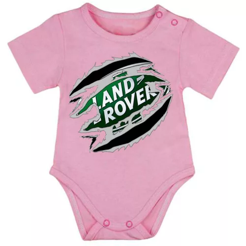 land rover ružová dojčenské telo s krátkym rukávom