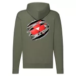 zelená mikina s logom massey ferguson zapínaná na zips