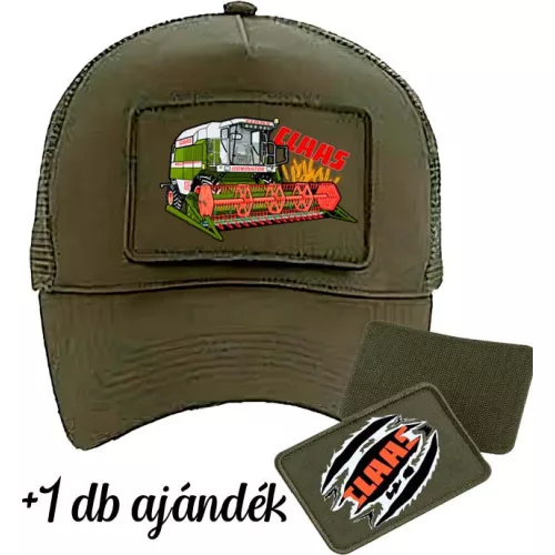 claas dominator army zelená vymeniteľná baseballová čiapka