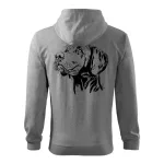 vizsla psi sivý sveter s kapúcou