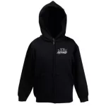mtz50 čierny kruhový sveter na zips s bielym vzorom