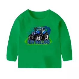 detské tričko new holland zelené dlhým rukávom