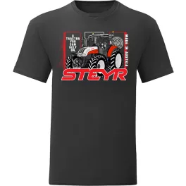tričko s čierna traktorom steyr
