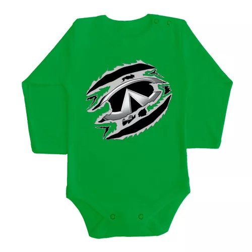 infiniti zelené dojčenské telo s dlhým rukávom