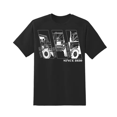 mtz kruhovy dizajn čierne tričko s bielym vzorom