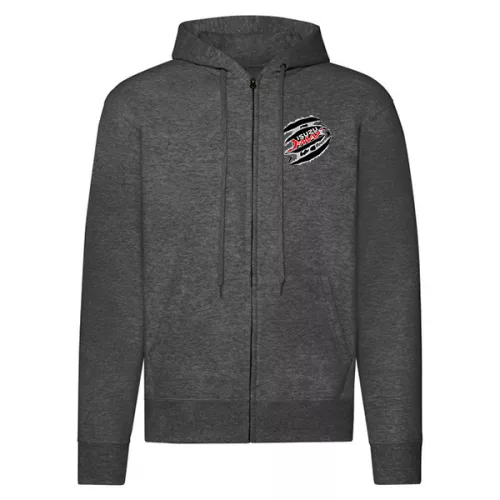 svetr s mikinou isuzu na zips šedý