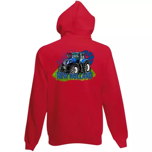 detský sveter new holland na zips - červený