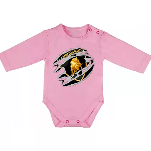 lamborghini ružové dojenské telo s dlhým rukávom