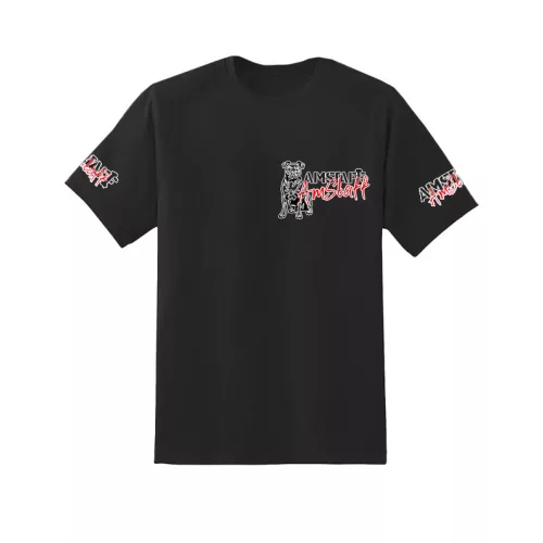 čierne pánske tričko amstaff malý vzor