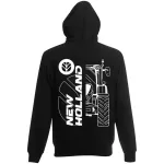 new holland čierny krúhový sveter na zips s bielem vzorom