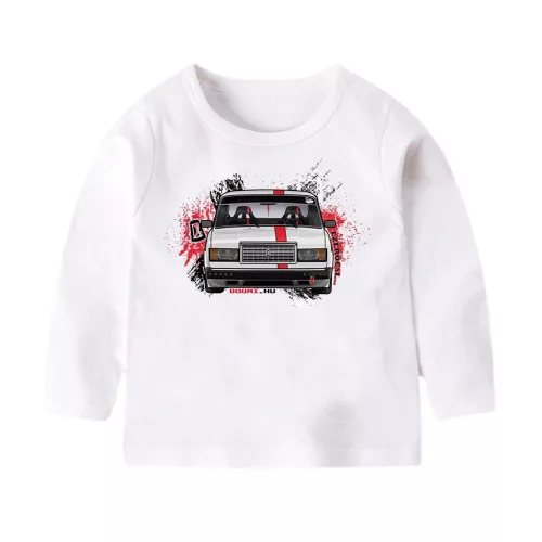 lada 2107 detské tričko s dlhým rukávom biely