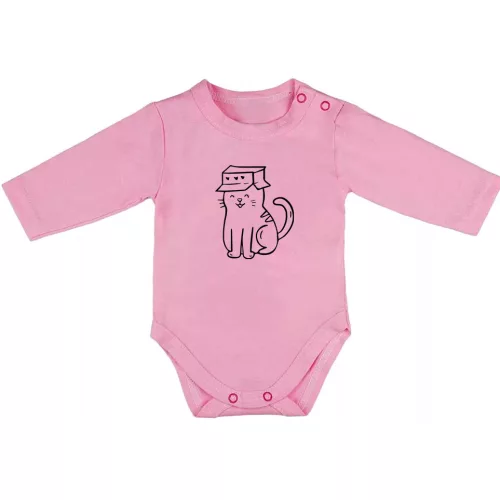 boxy mitten dlhý rukáv body pre bábätká ružová