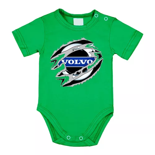 volvo zelená dojčenské telo s krátkym rukávom