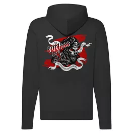 the cutless crew motorcycle mikina na zips, čierna