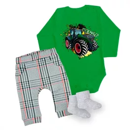   fendt body pre bábätká zelená dlhý rukáv + nohavice a ponožky