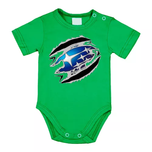 subaru zelené dojčenské telo s krátkym rukávom