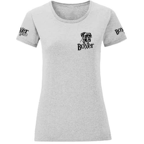 nemecký boxer dámske svetlošedé tričko malý vzor