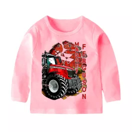 detské tričko massey ferguson ružové dlhý rukáv