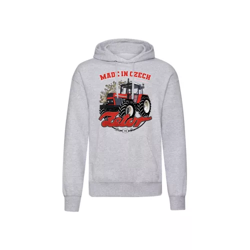 zetor mikina s kapucňou a klokaní vreckom, svetlo šedá