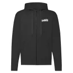 claas sveter na zips s čiernym obrysom, biely vzor