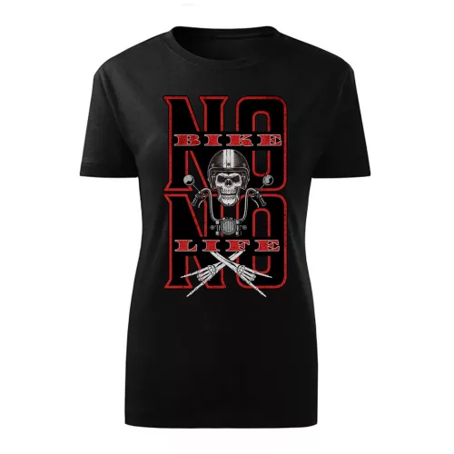 no bike no life motorcycle dámske tričko čierne