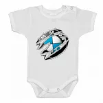 bmw biely krátky rukáv body pre bábätká + šortky a ponožky