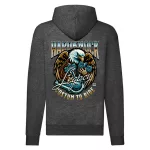hardknock motorcycle mikina na zips, sivá