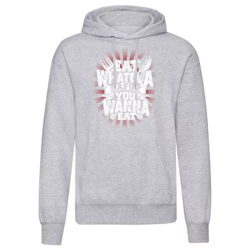 eat whateva…svetlo šedá sveter s klokaním vreckom