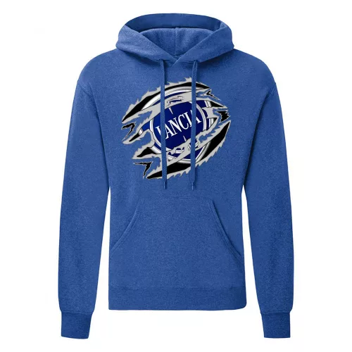 lancia svetre s kapucou modrá