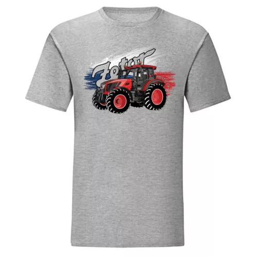 sivá tričko s motívom traktora zetor c. 170