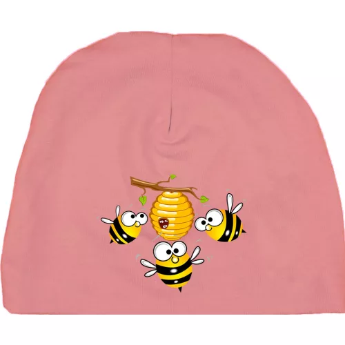 včely dieťa čiapka ružová