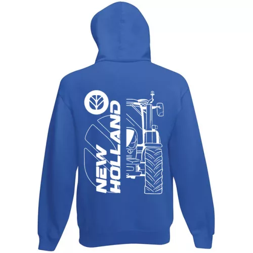 new holland modrý kruhový sveter na zips s bielem vzorom