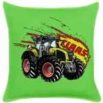 claas axion zelený vankúš z bavlny