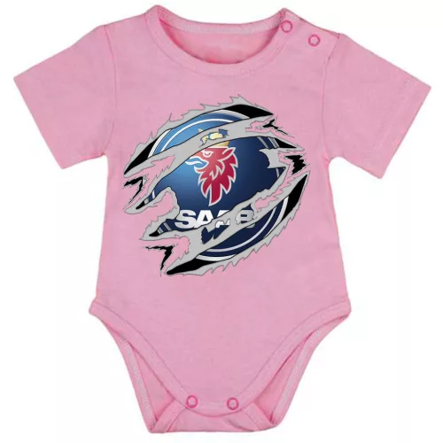 saab ružové dojčenské telo s krátkym rukávom