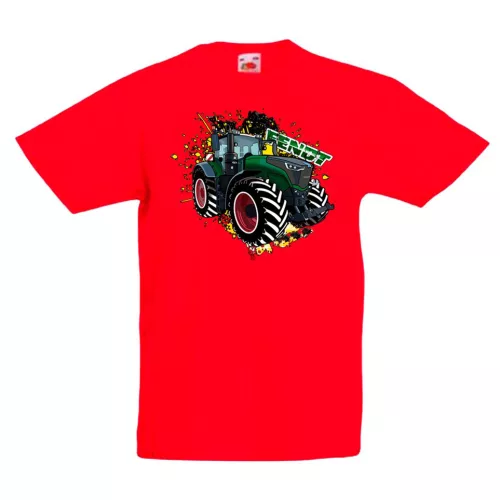 detské tričko fendt tractor červené