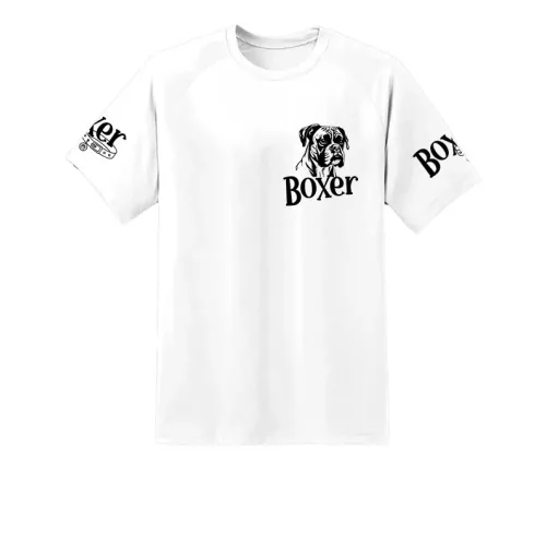 nemecký boxer pánske biele tričko malý vzor