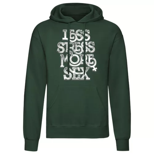 less stress...zelená sveter s klokaním vreckom