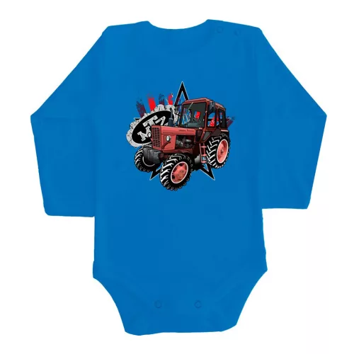 mtz 82 body pre bábätká modrý dlhý rukáv