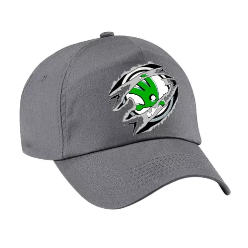 šedá látková čiapka skoda