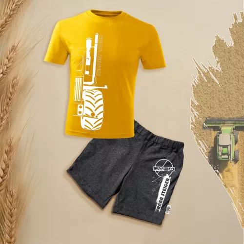 detská súprava krátkych rukávov a šortiek steiger obrys žltá.