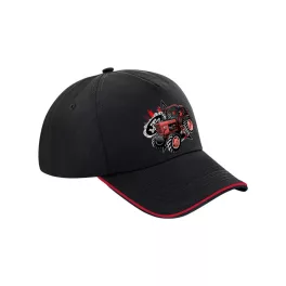 čierna mtz 82 baseballová čiapka s červeným lehom