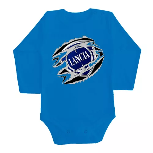 lancia modrá dlhý rukáv dojčenské body