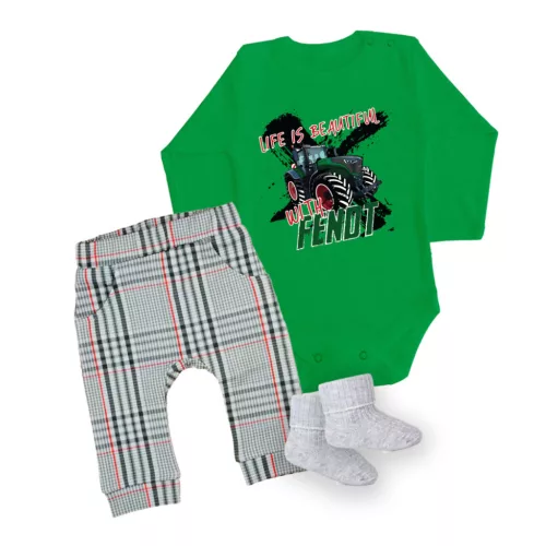 fendt body pre bábätká zelené dlhé nové + nohavičky a ponožky