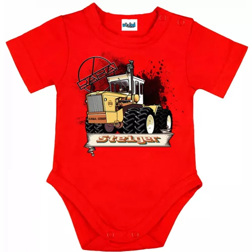 raba body pre bábätká červený krátky rukáv