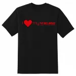 milujem svoje belorusko! čierne tričko s krátkym rukávom