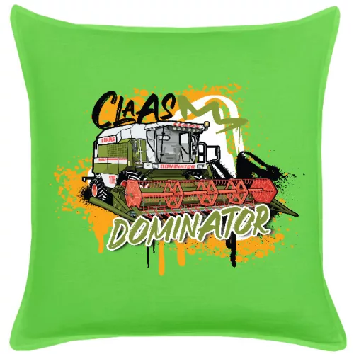 claas dominator zelený vankúš z bavlny (dominator king)