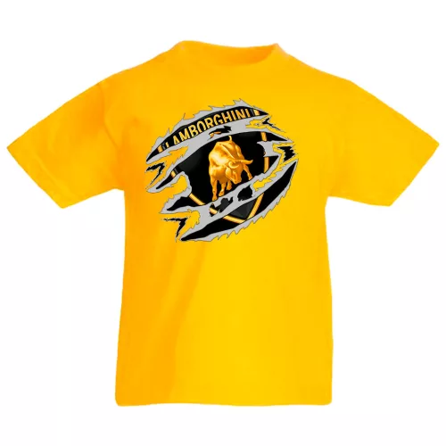 detské tričko lamborghini žlté