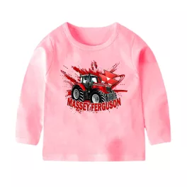 detské tričko massey ferguson ružové dlhý rukáv