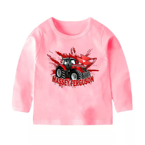 detské tričko massey ferguson ružové dlhý rukáv