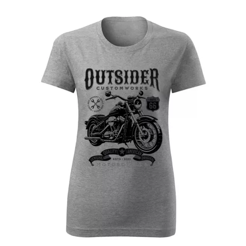 outsider motorcycle dámske tričko sivá